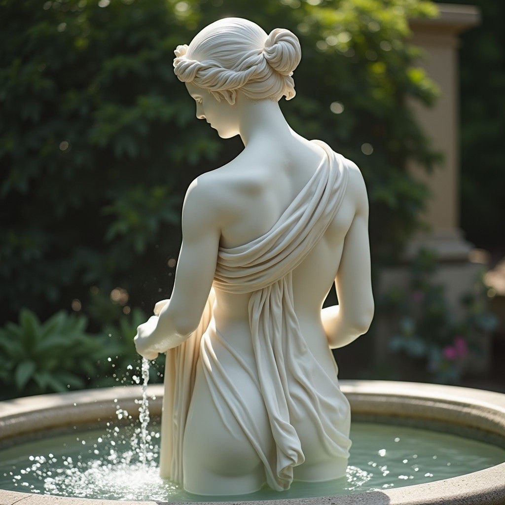 Roman Fountain Statue in Classical Style