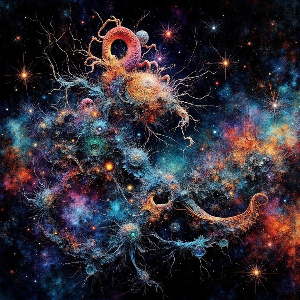 Gothcore Fractal Waveforms Sculpture at Night