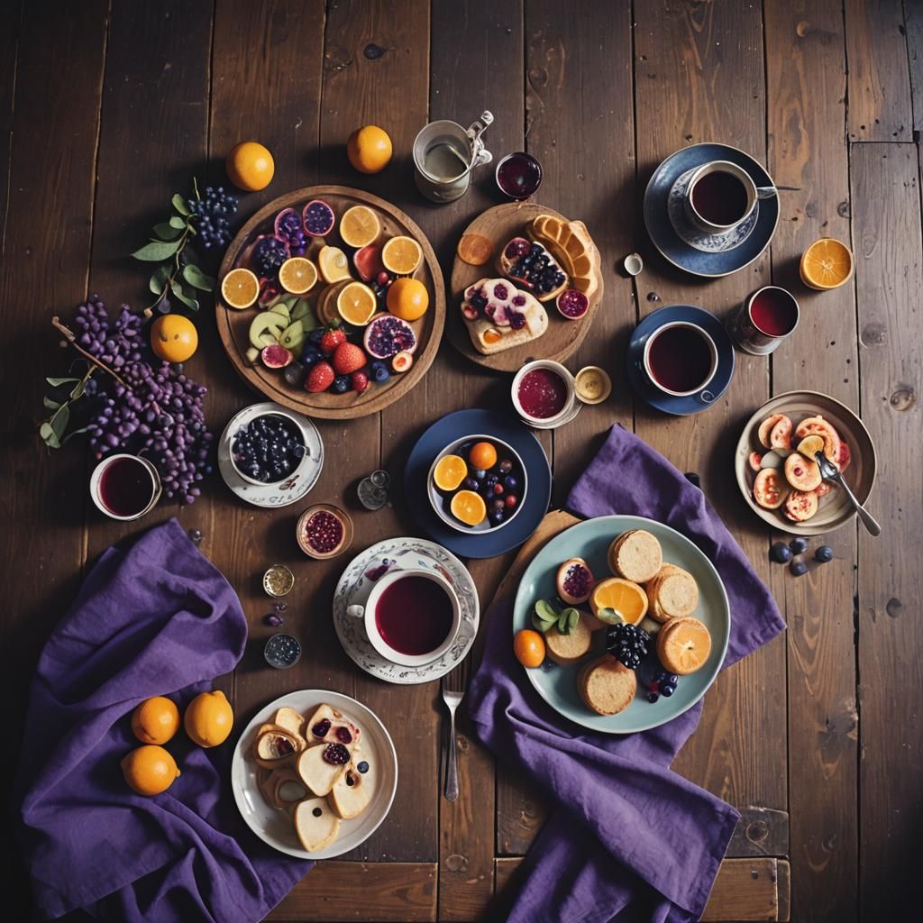 Cafe Still Life with Fruit, Cinematic Lighting