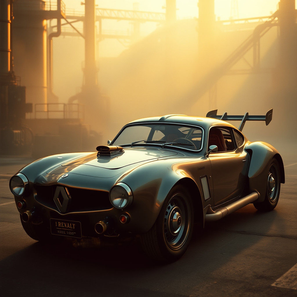 Steampunk Renault Muscle Car in Cinematic Style