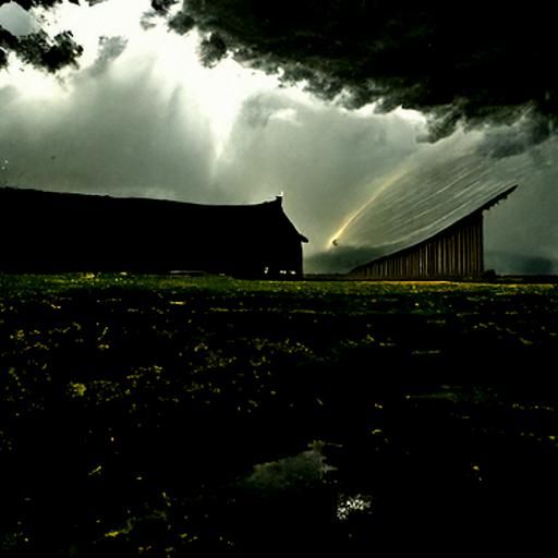 Dramatic Storm Over Weathered Barn