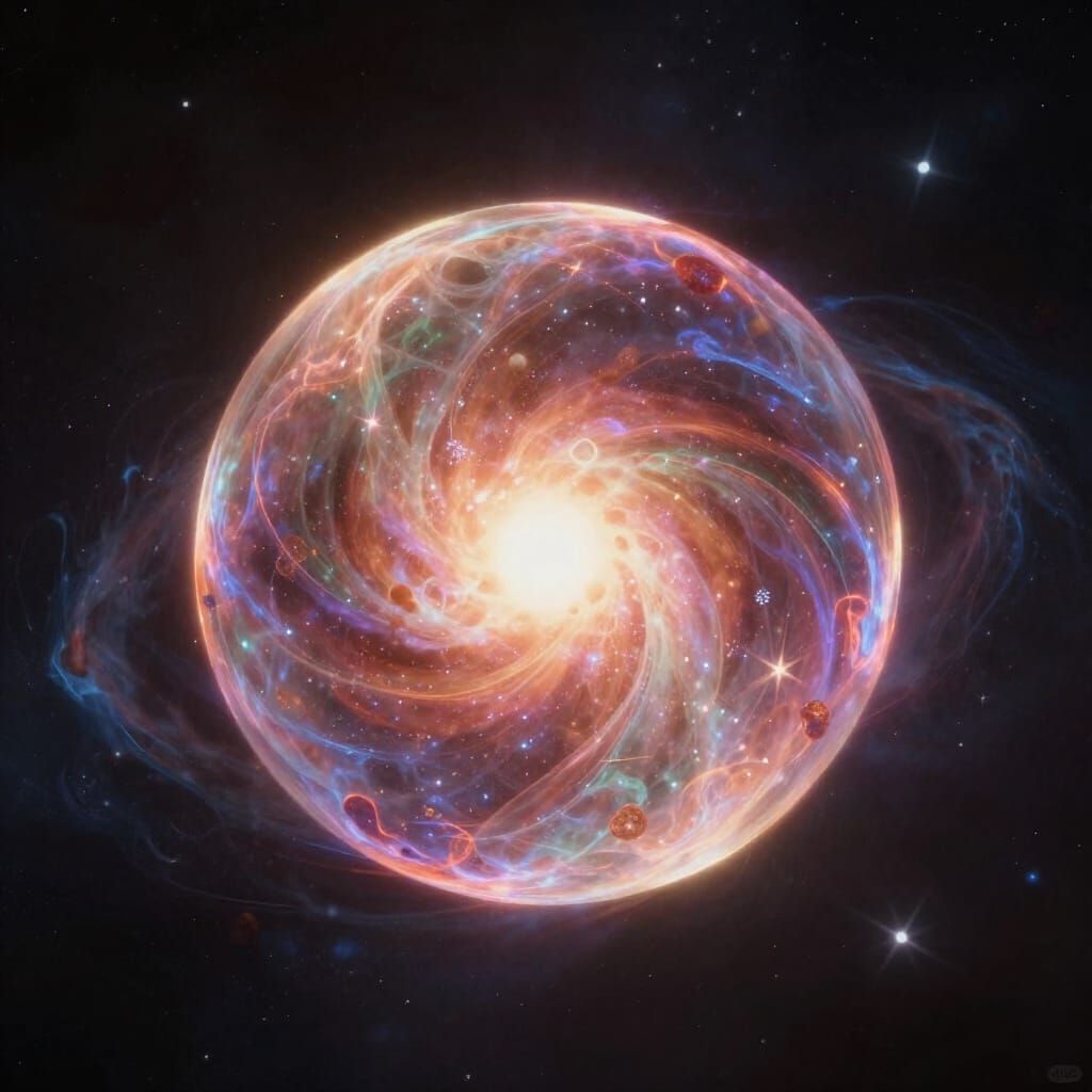 Ethereal Soul Energy Orb in Cosmic Nebula