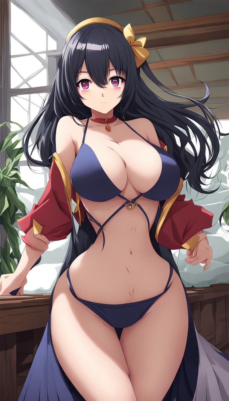 Stripping Anime Girl in Anime Art Style