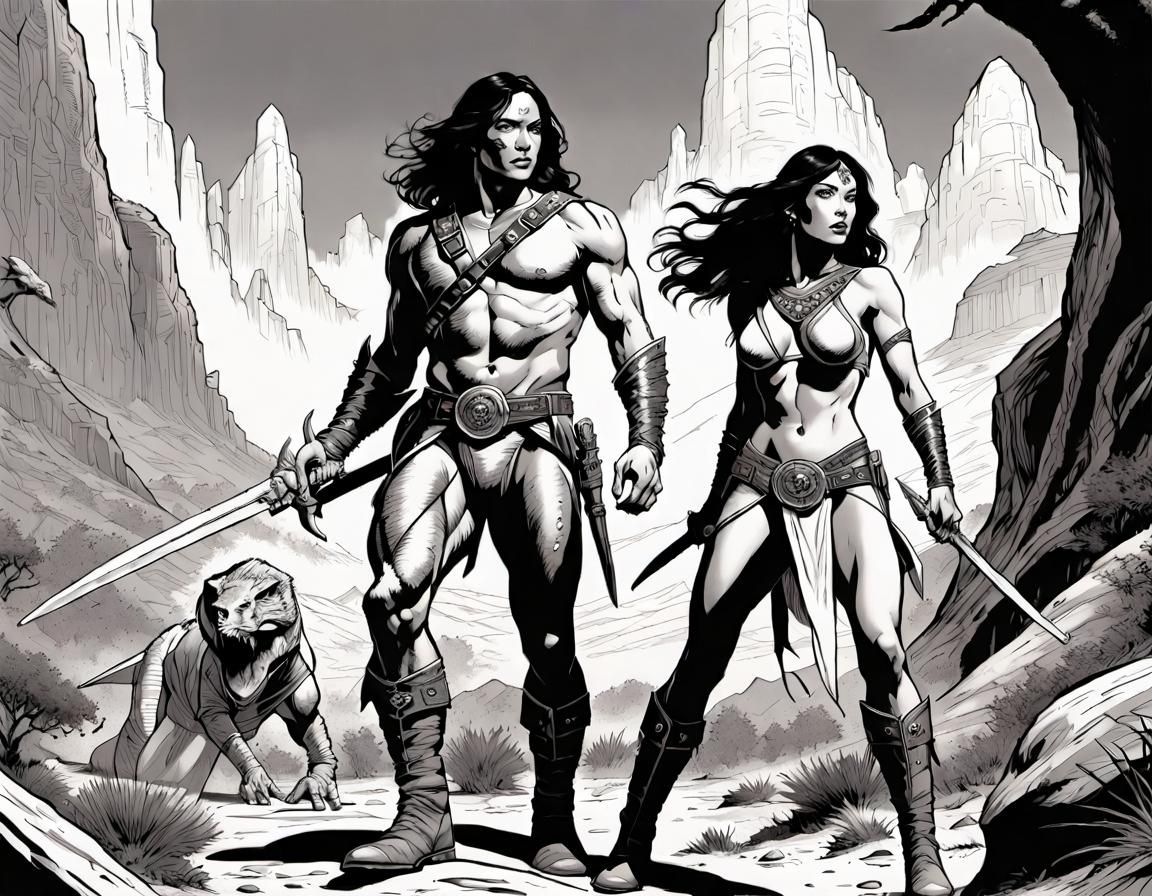 John Carter and Dejah Thoris on Barsoom