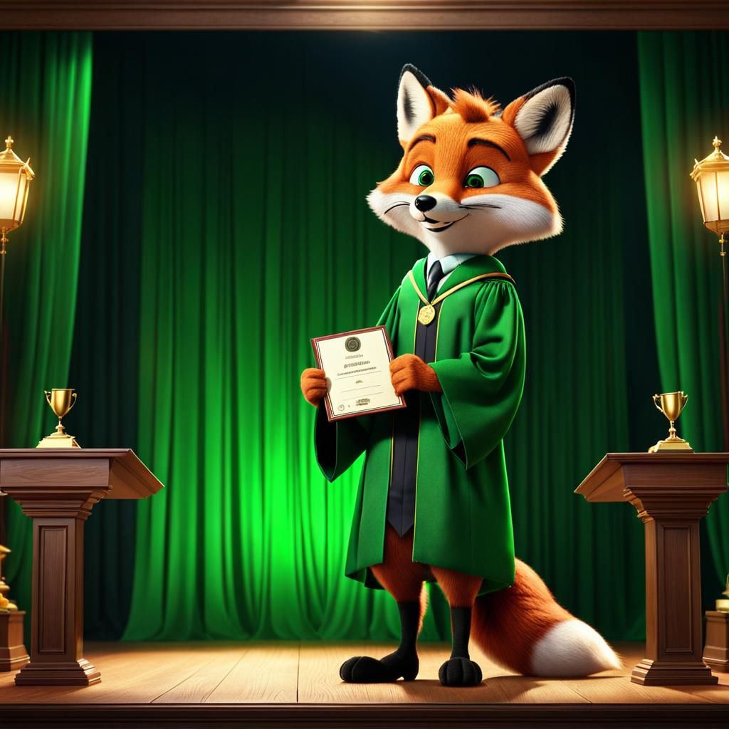 Freddy Fox at the college graduation ceremony