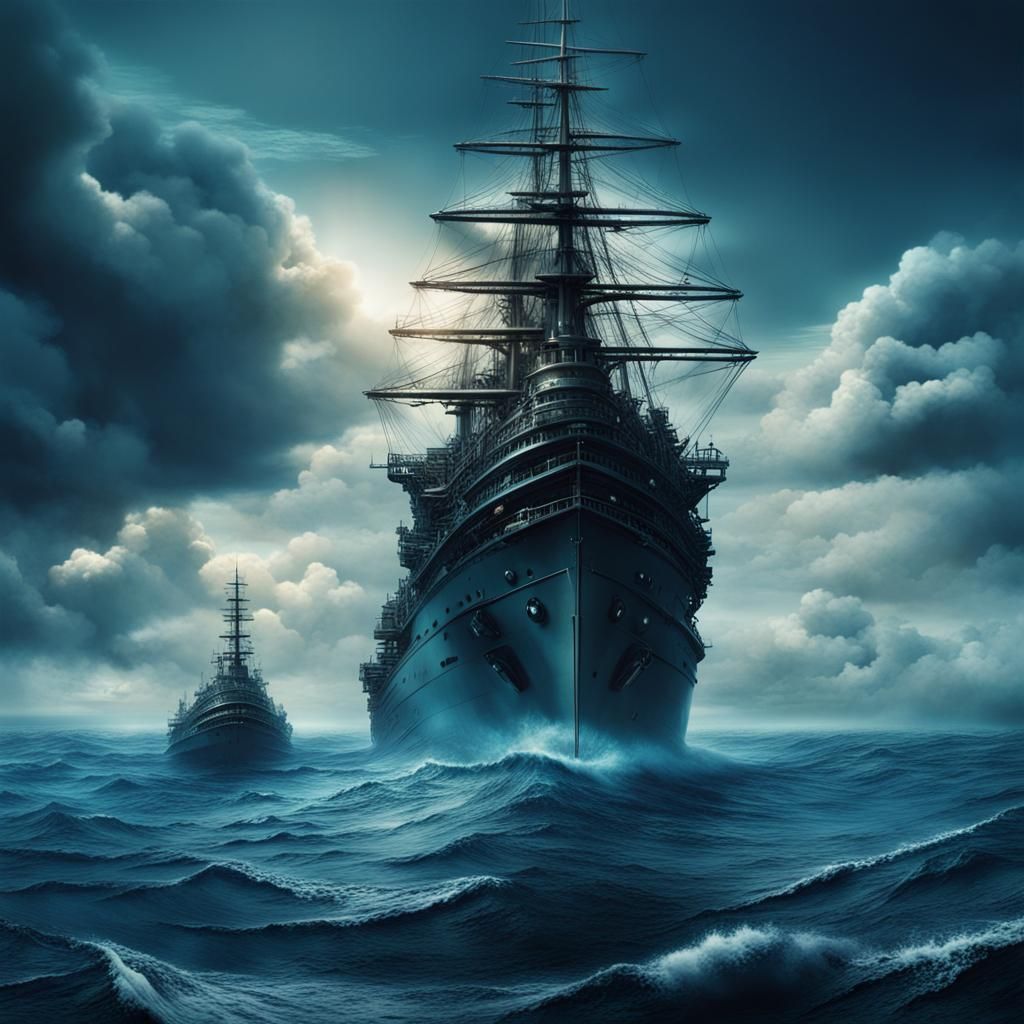 Epic Deep Blue Sea Digital Matte Painting