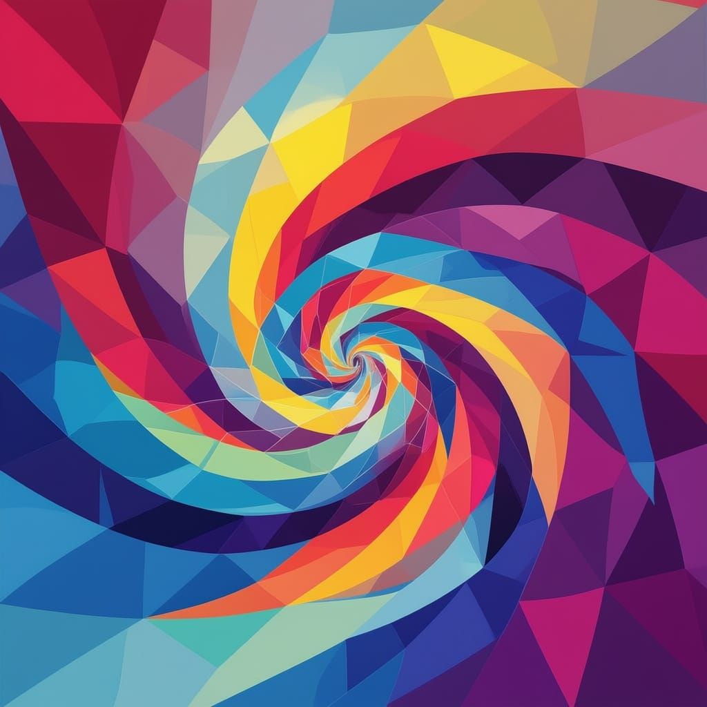 Abstract Diagonal Gradient with Yellow Spiral Art