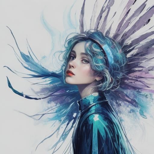 Ethereal White Ice in Minimal Retrofuturistic Art