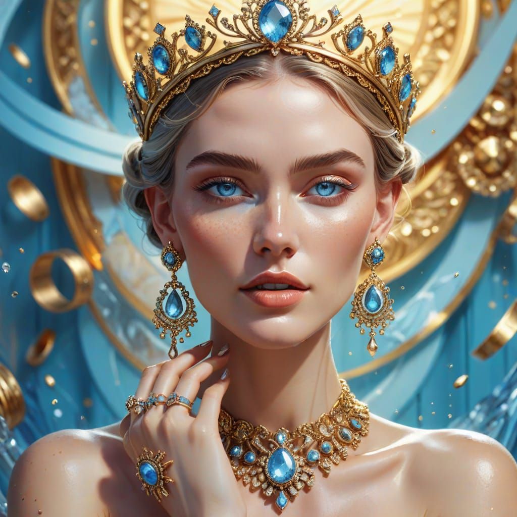 Queen with Detailed Jewelry in Golden Light