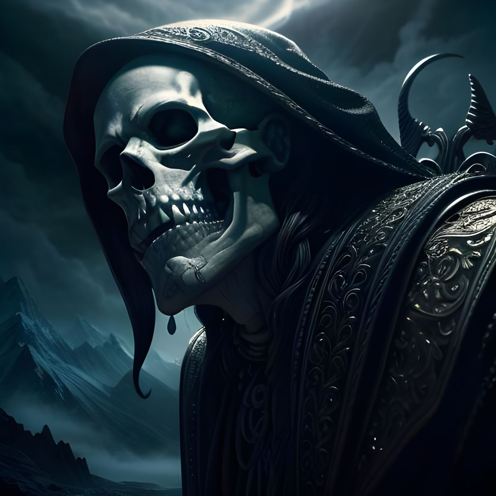 Greek Underworld Portrait with Skeleton Ferryman