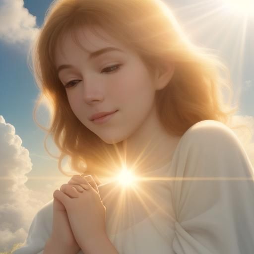 Woman in Prayer Bathed in Divine Light