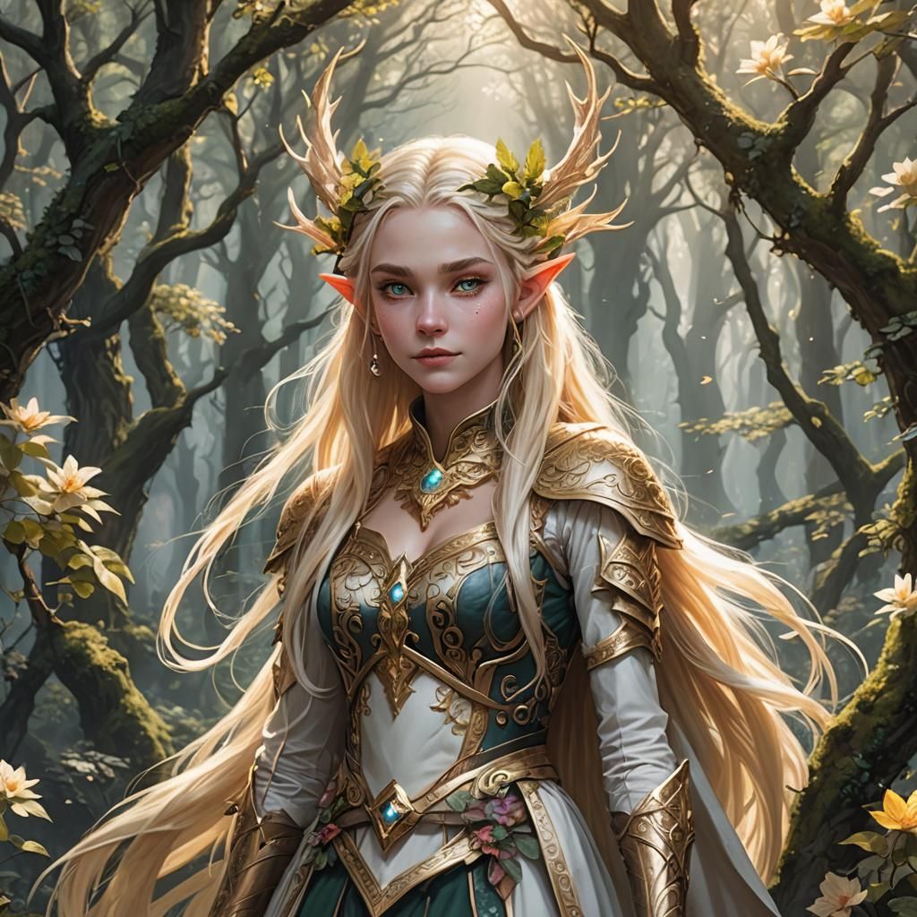 Mythical Realm of Beautiful Blonde Elves