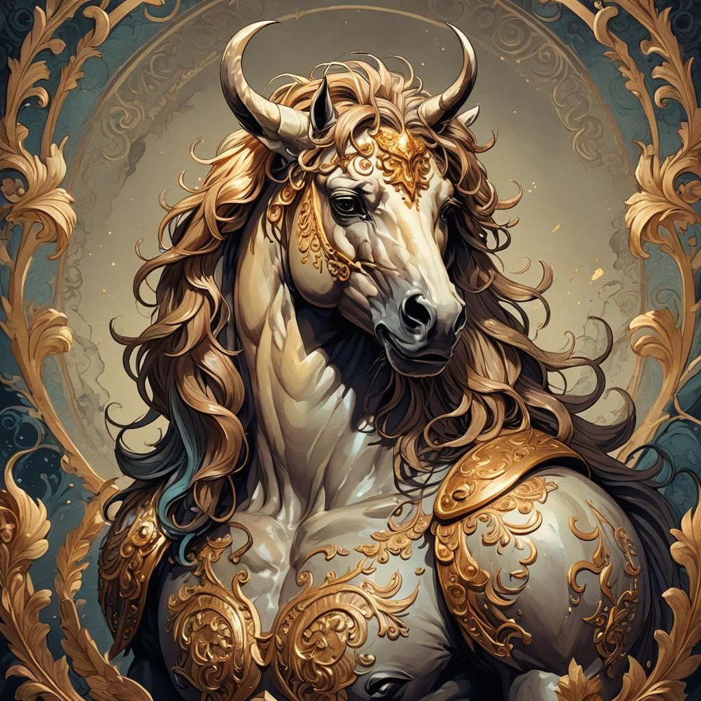 Anime Centaur Portrait in Cel-Shaded Style