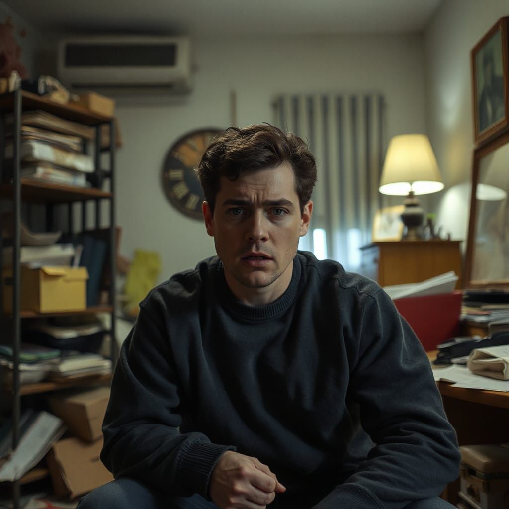 Anxiety in a Cluttered Room: Photorealistic Image