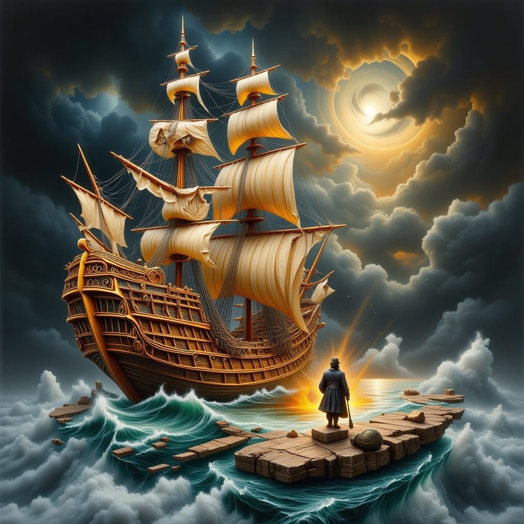 Vasco da Gama and Matchstick Ship in Gallery