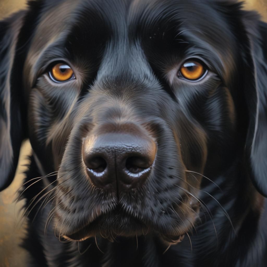 Black Labrador Retriever Impressionist Portrait