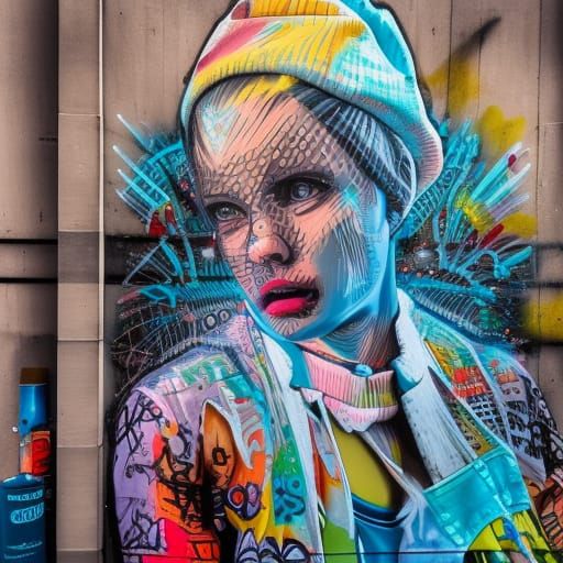 Stylish Hipsters in Detailed Street Art