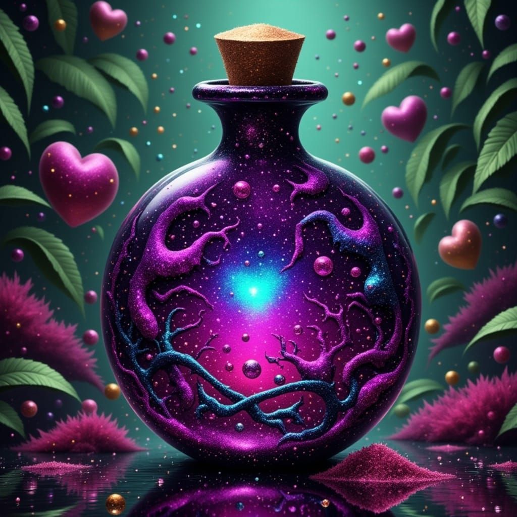 Love Potion in Vibrant Glitter Gore Style
