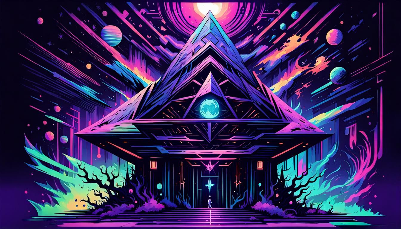 Glitchcore Wizard in Eldritch Liminal Space