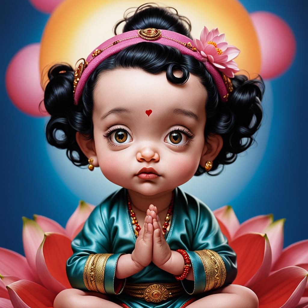 Hyper-Realistic Baby Betty Boop Guru Portrait