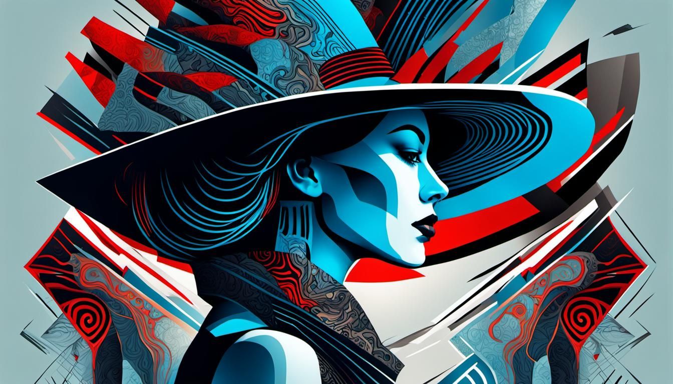 Abstract Portrait with Art Nouveau Elements