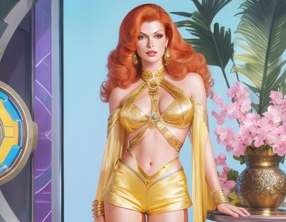 Retro Sci-Fi Princess in Art Deco Setting