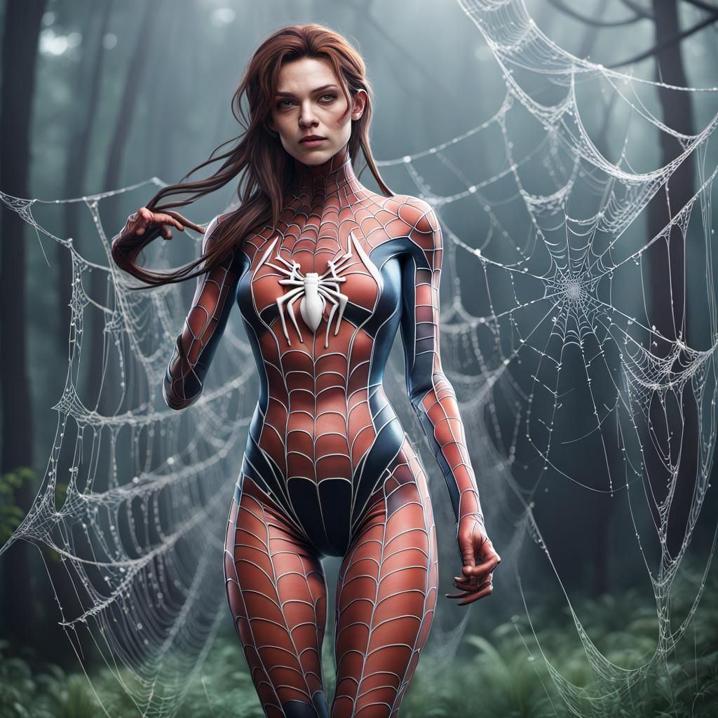 Detailed Spiderweb in Hyperreal 3D, Artstation Quality