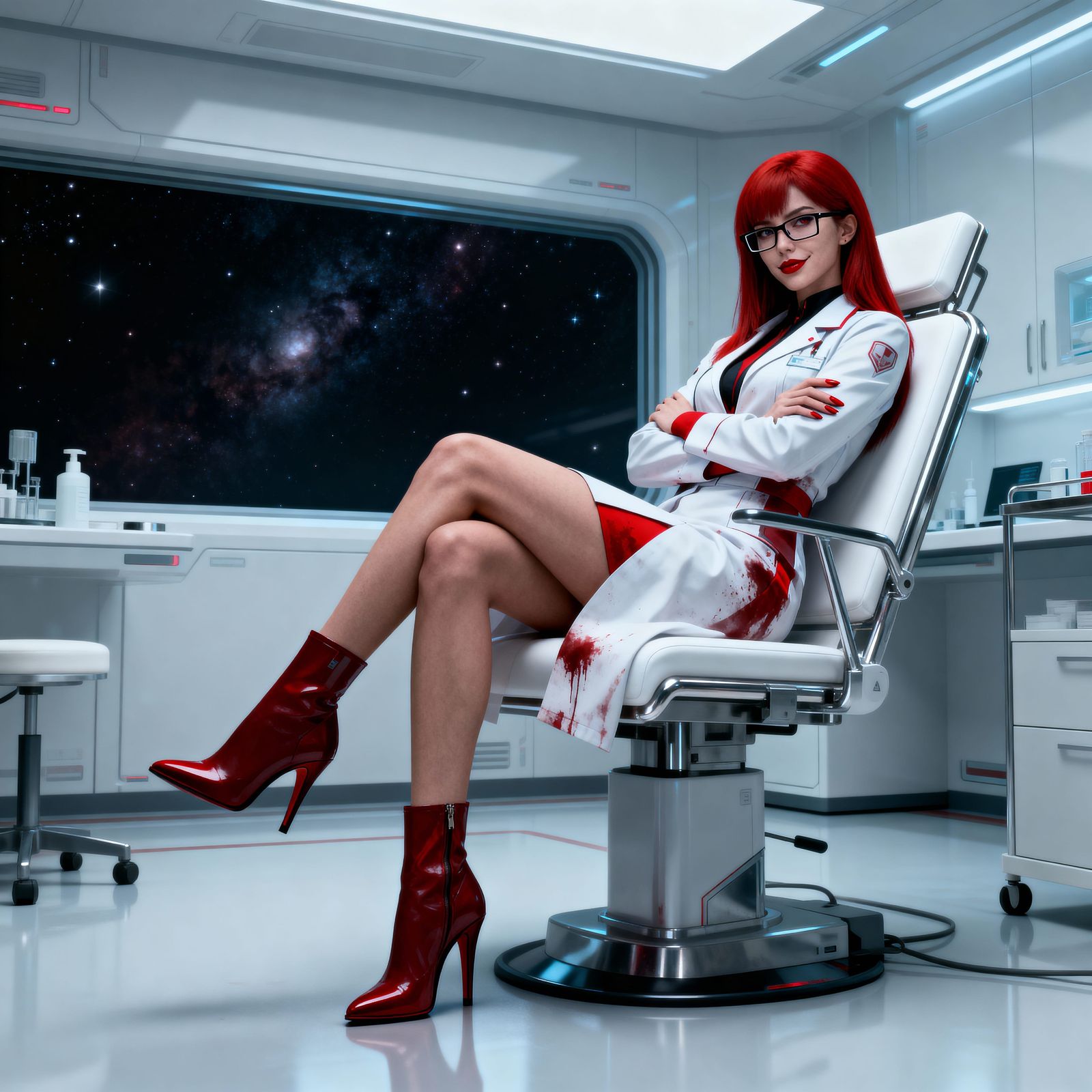 Mysterious Sci-Fi Doctor in Deep Space Office