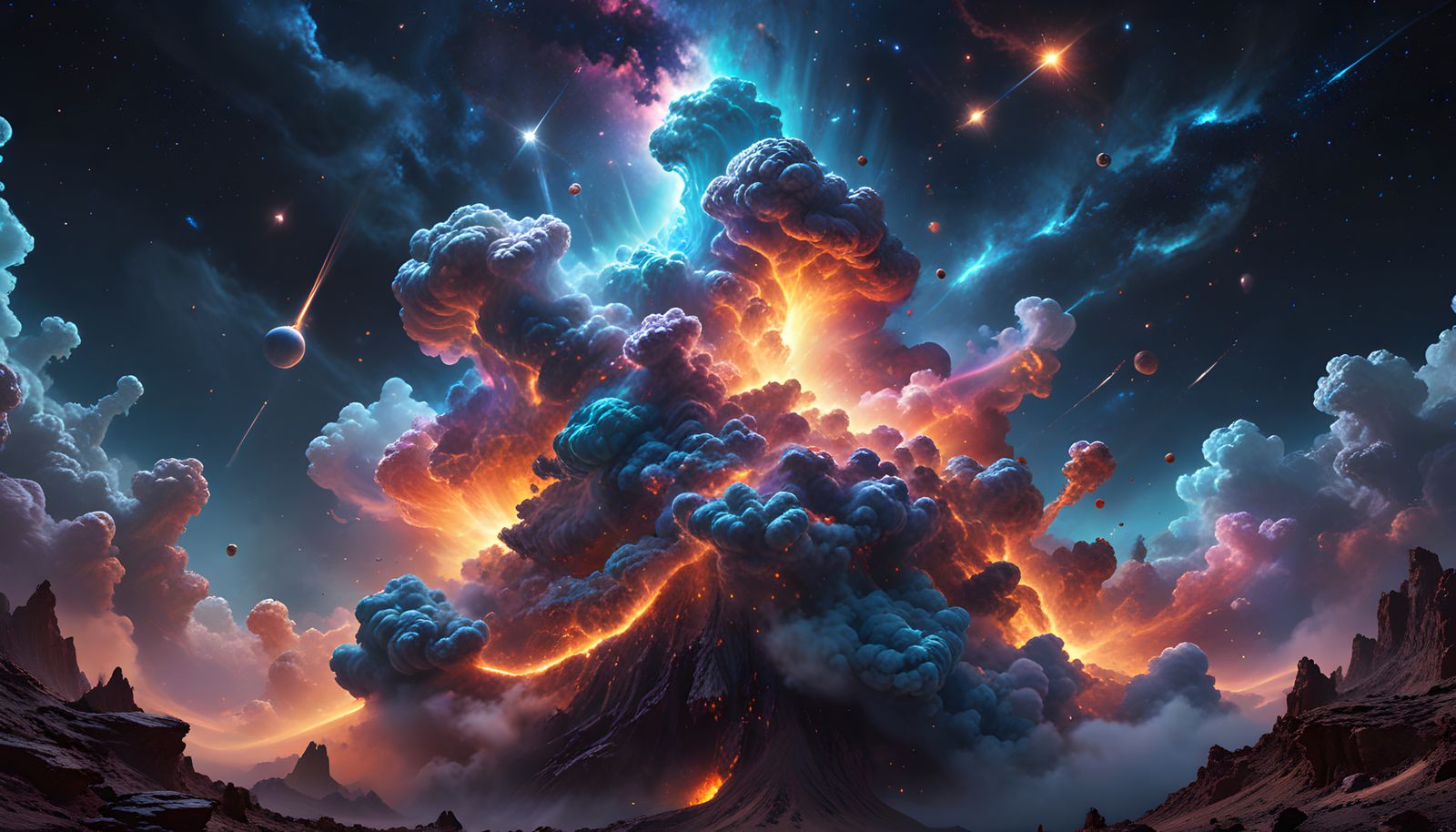 Ethereal Cosmic Candy Landscapes in Whimsical Hyperrealism