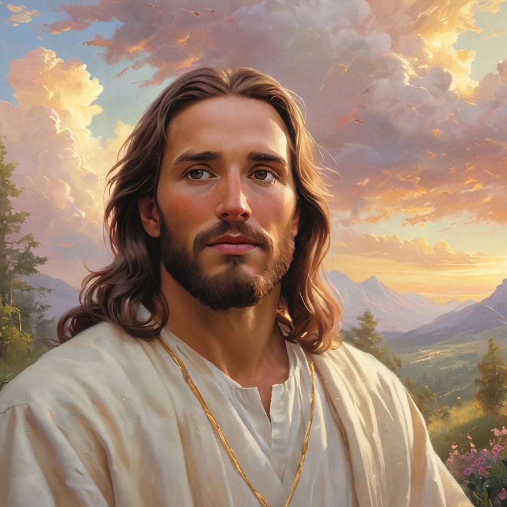 Jesus Leading Missionaries in Oil Painting