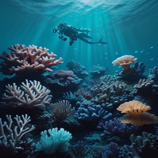 Dreamy Oceanic Landscape in Vibrant, Realistic Style