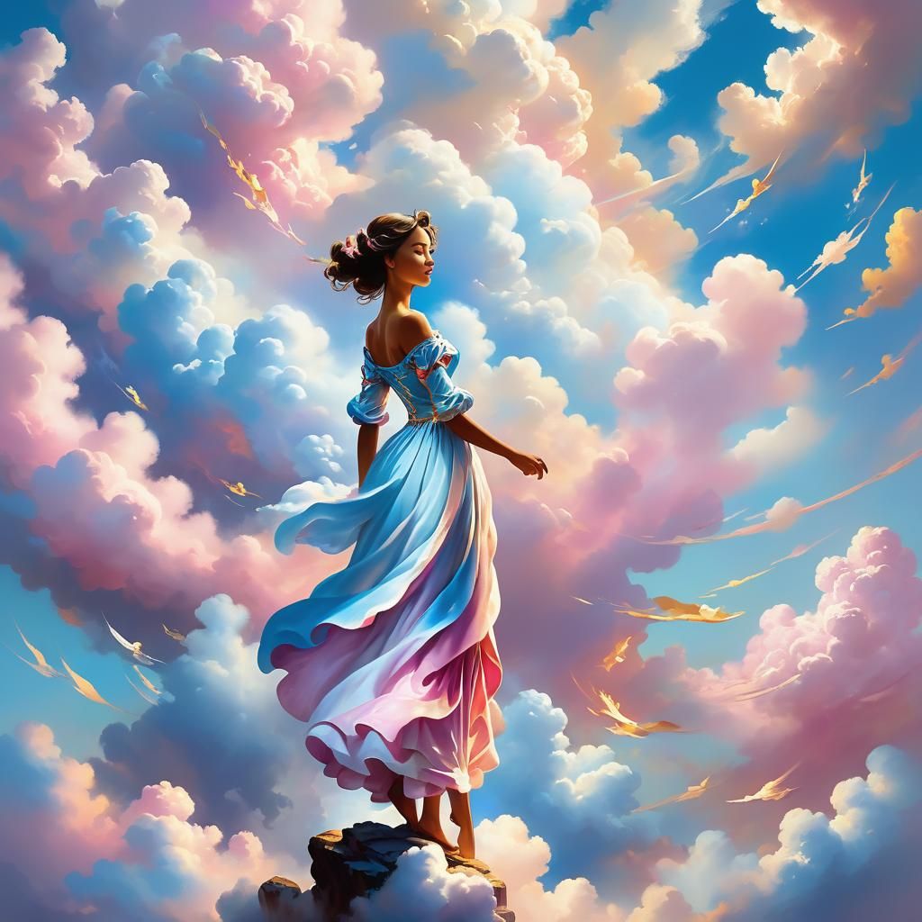 Cloud Sculptor in a Dreamlike Digital Art Style