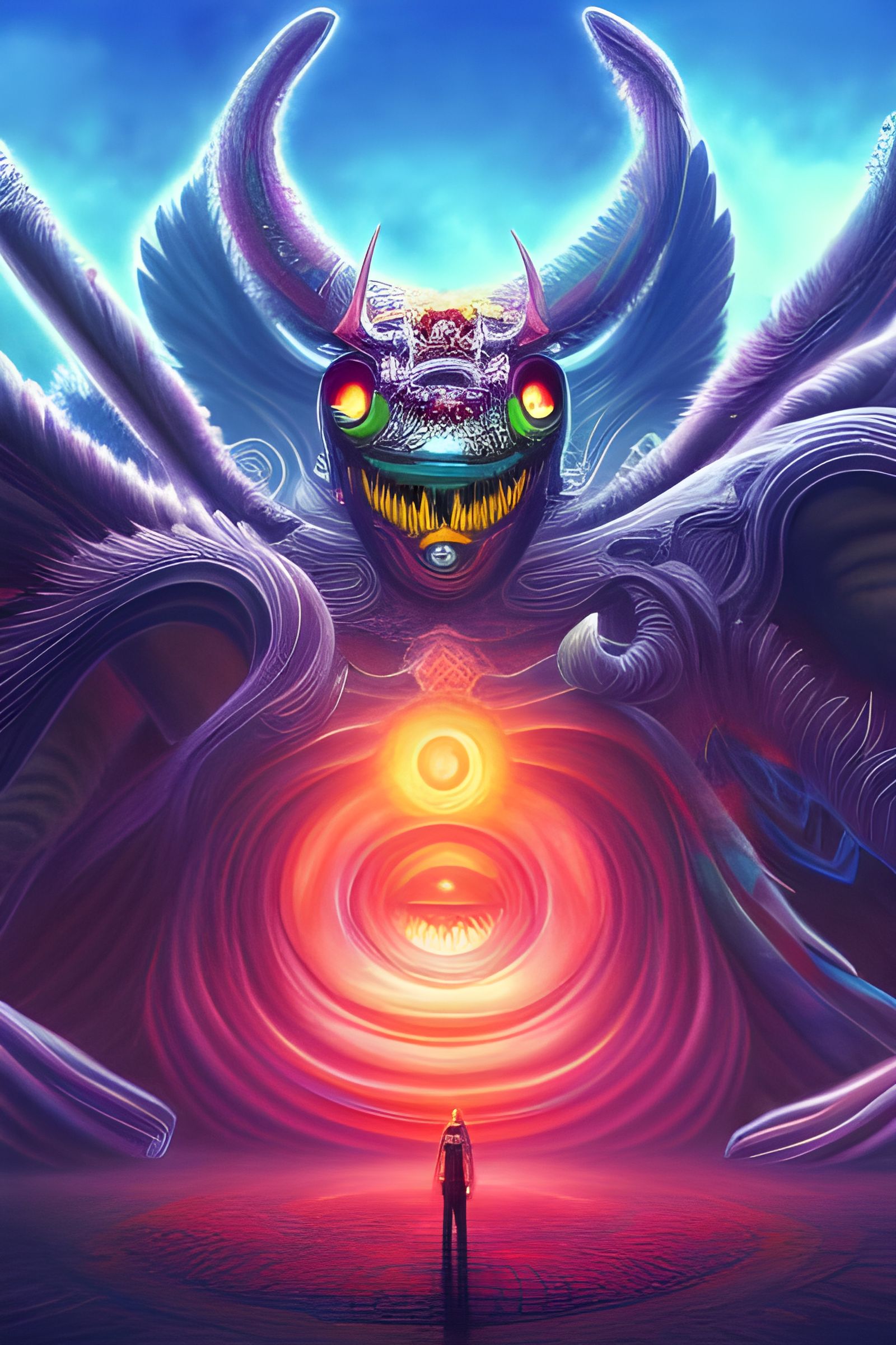 Epic Final Boss Fight: Studio Ghibli Inspired Art