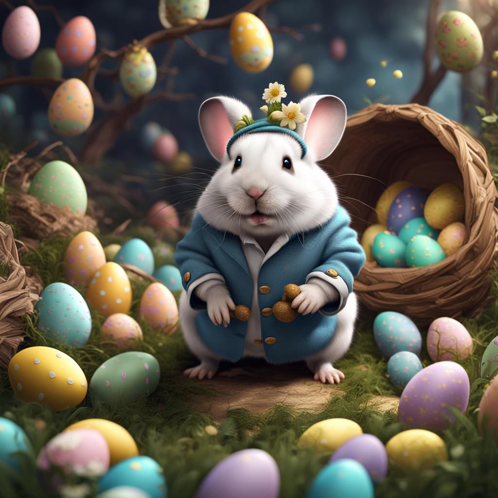 Hamster Bunny Easter Fantasy Concept Art