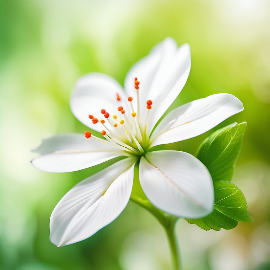 Macro Photo of a Delicate White Flower in Spring