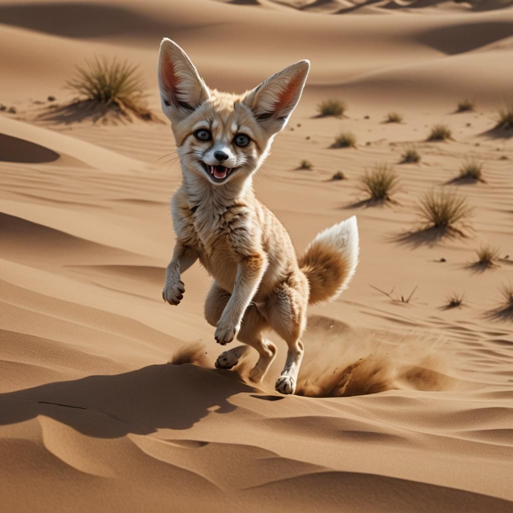 Fennec Fox Cub Hunt: Matte Painting