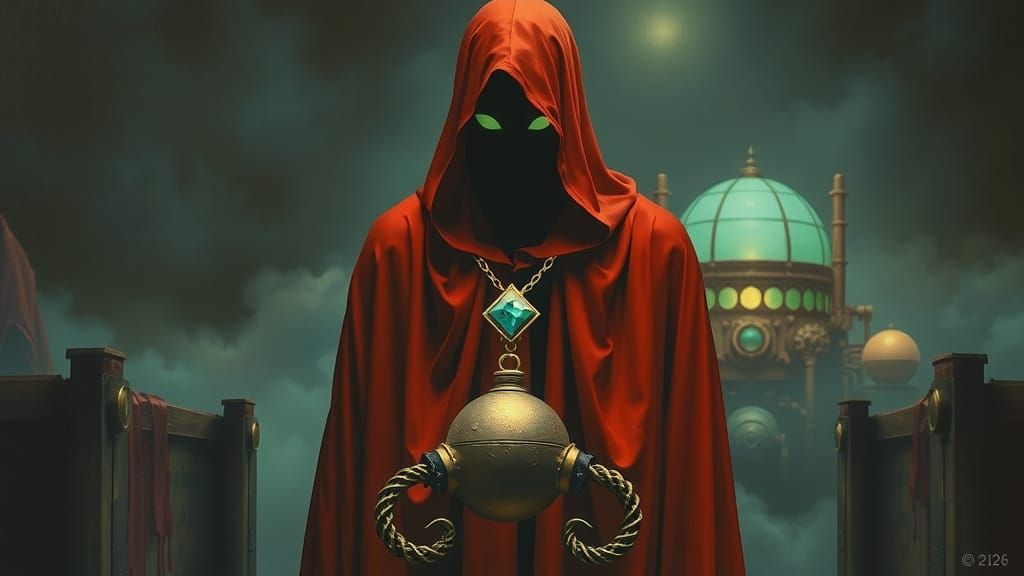 Steampunk Cultist in Dreamlike, Surreal Environment