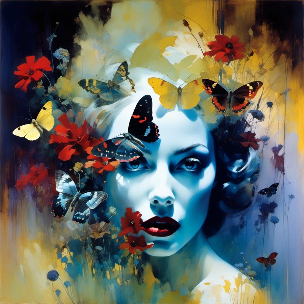 Ghostly Woman Portrait with Double Exposure Effect