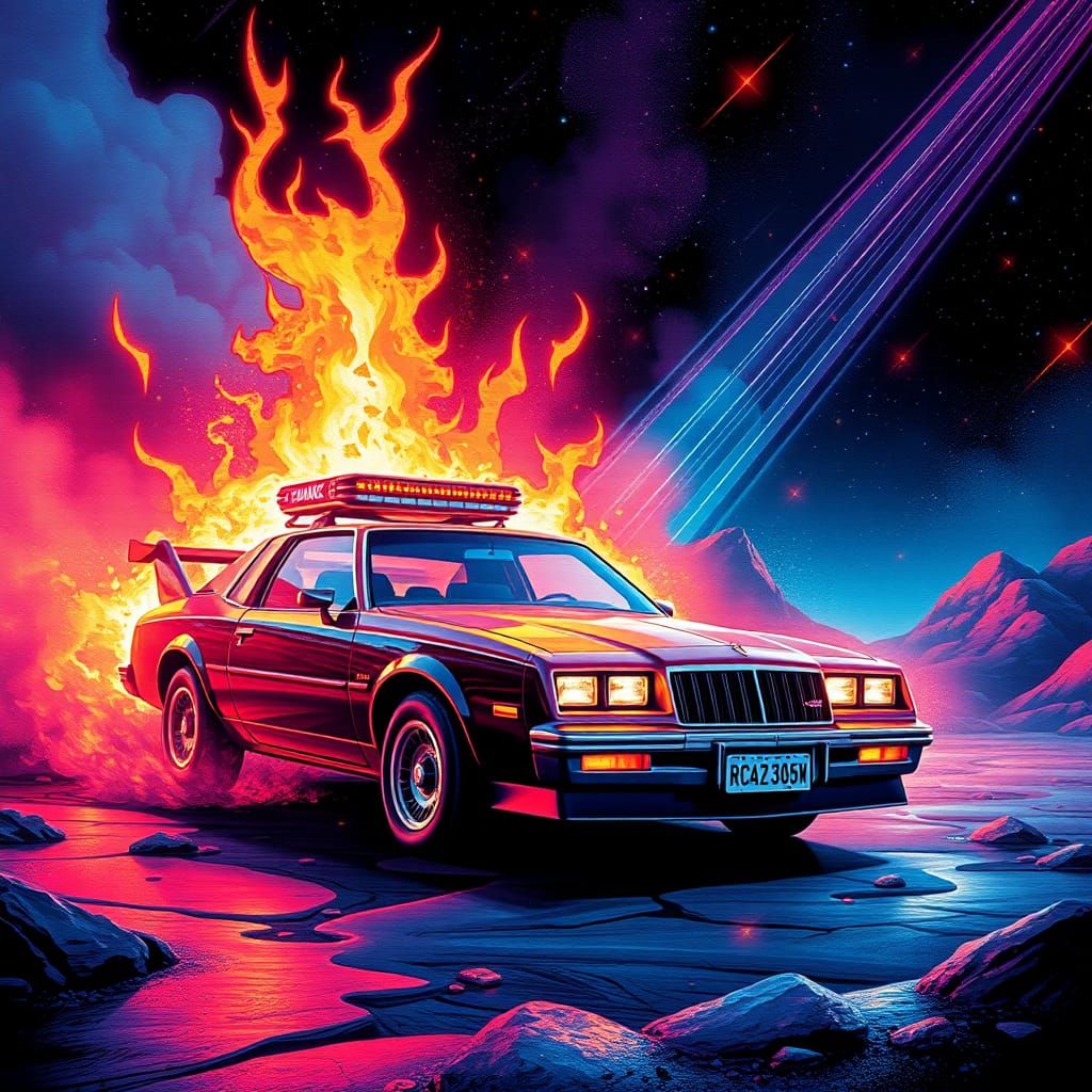 Abstract Constellation with Glitch Art Elements