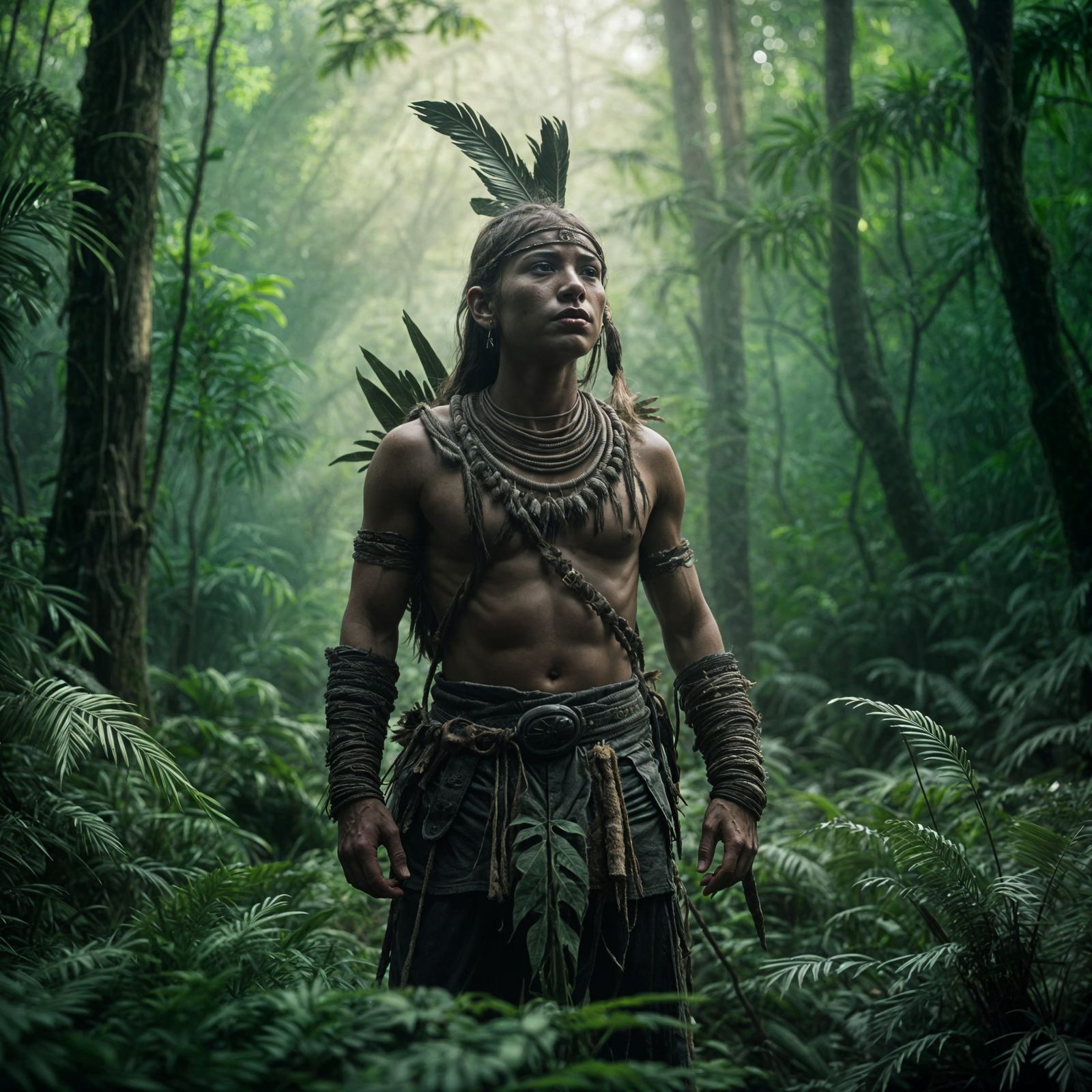 Epic Amazon Hunter in Lush Rainforest