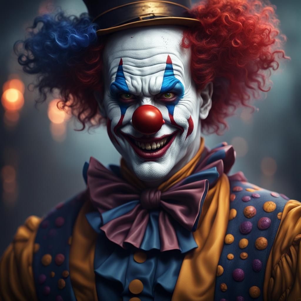 Detailed Halloween Clown Portrait on Artstation