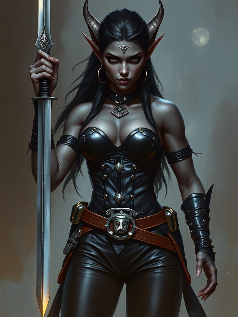 Dark Elf Warrior in Mystic Aura