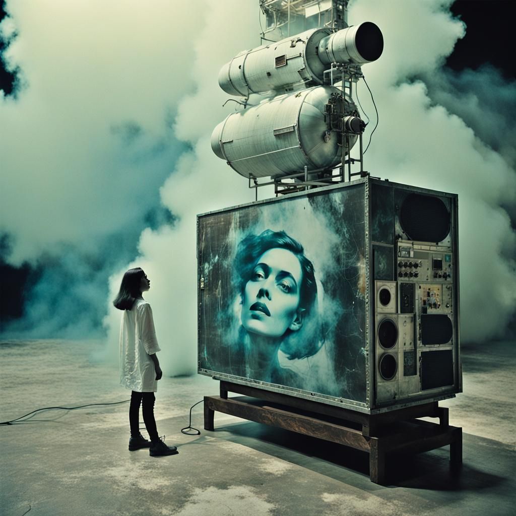 Hazy Launchpad Woman: A Surreal Photographic Vision