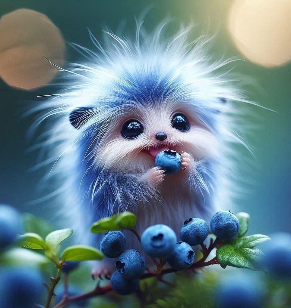 Adorable blueberry monster