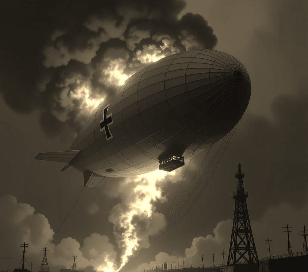 Hindenburg Disaster: Blimp Engulfed in Flames