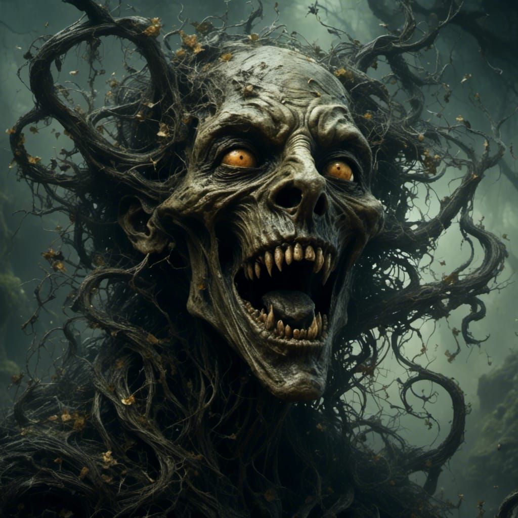 Uncanny Portrait with Sinister Smile