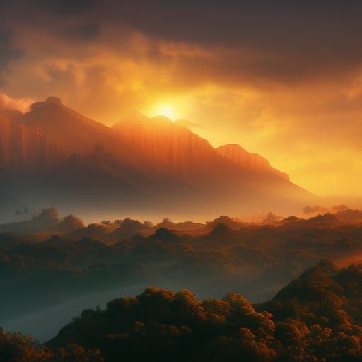 Apocalyptic Zelda Sunset: High Fantasy Digital Painting