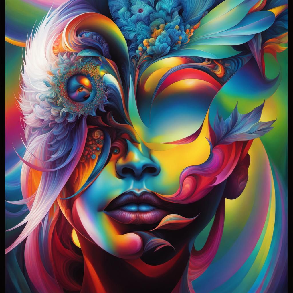 Psychedelic 4444 Mandala in Hyperdetailed Style