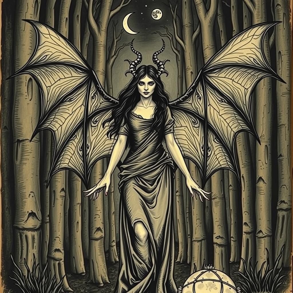 Thuringwethil: Vampire Woman in Renaissance Style