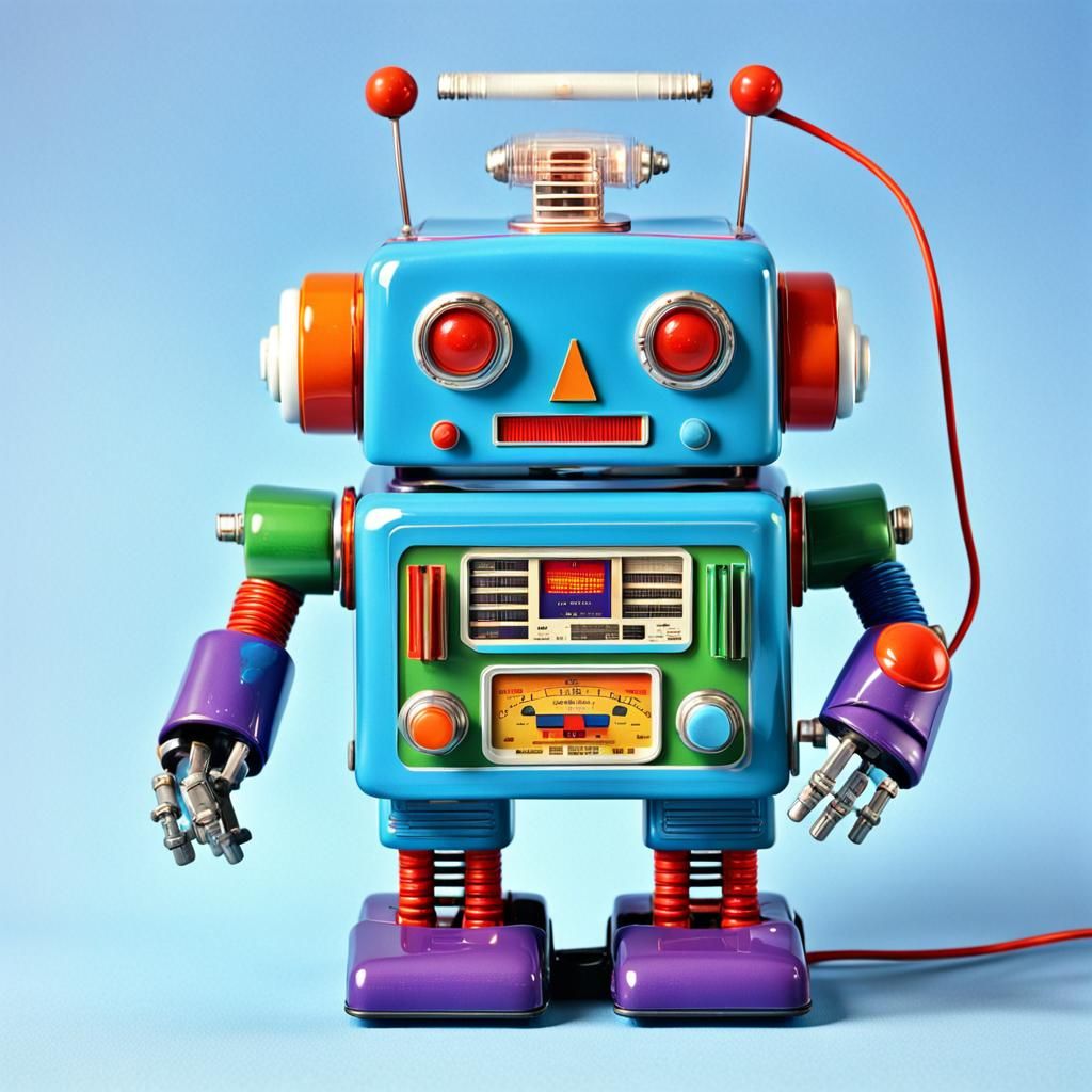 Retro Toy Robot with Internal Robotics